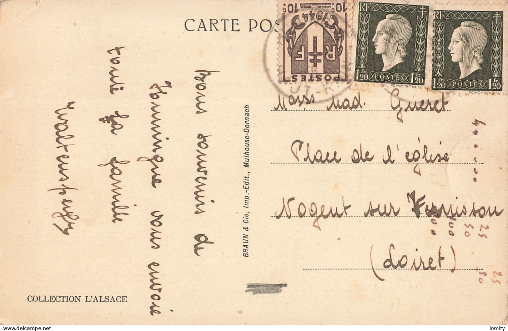 68 Huningue Pont De Bateaux Sur Le Rhin  CPA + Timbre N°690 Sur Carte Postale Timbres - Huningue