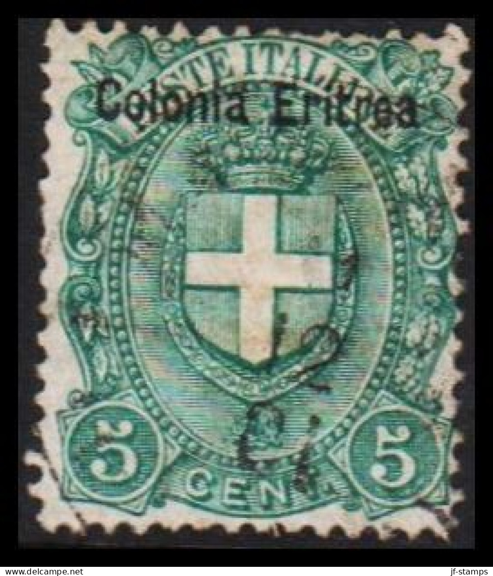 1897-1899. ERITREA. POSTE ITALIANA Colonia Eriterea Overprint On 5 C. Hinged.  (Michel 14) - JF544067 - Eritrea