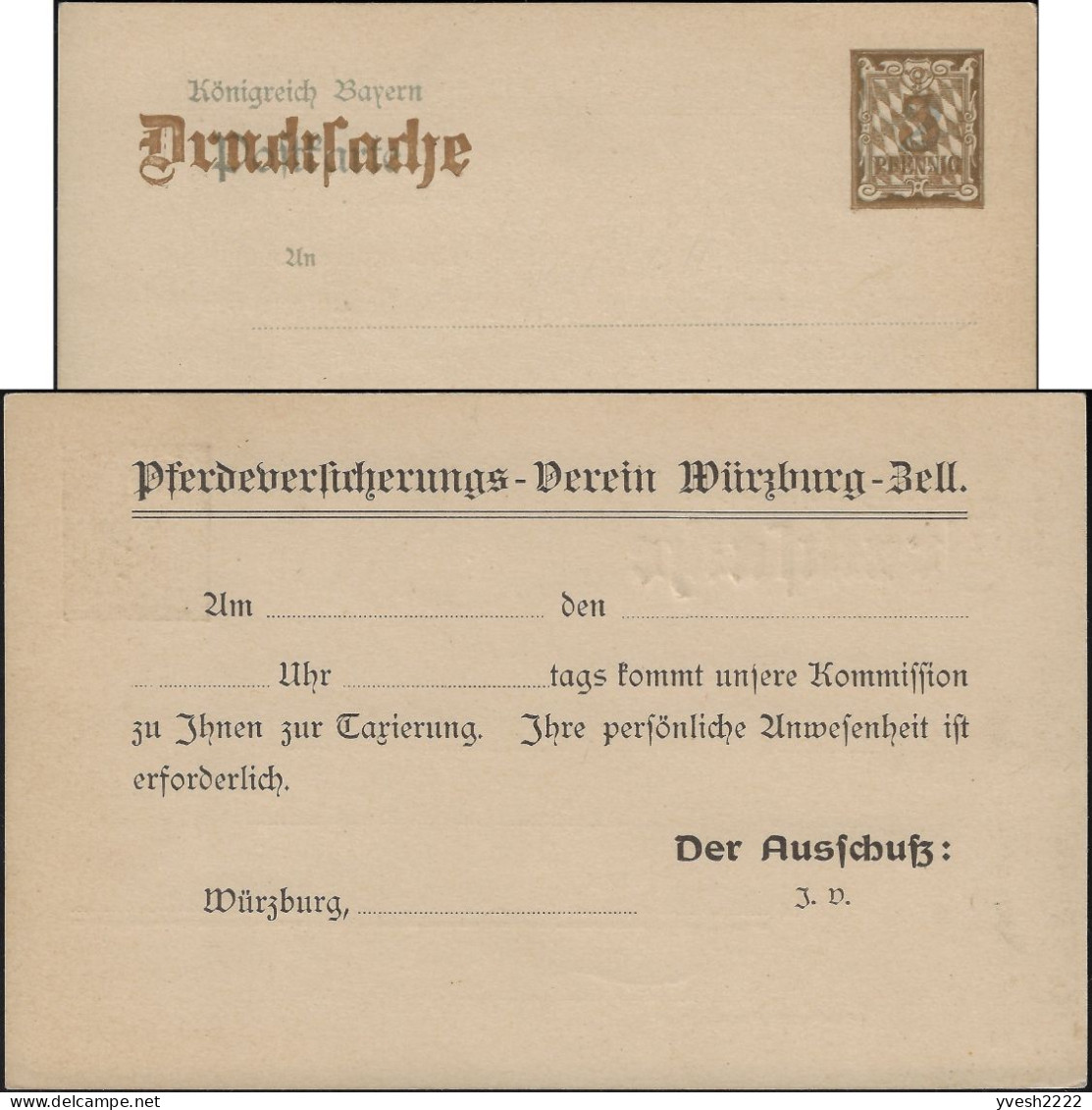 Bavière 1906. Entier Postal Timbré Sur Commande. Association D'assurance Pour Chevaux, Commission D'expertise - Horses