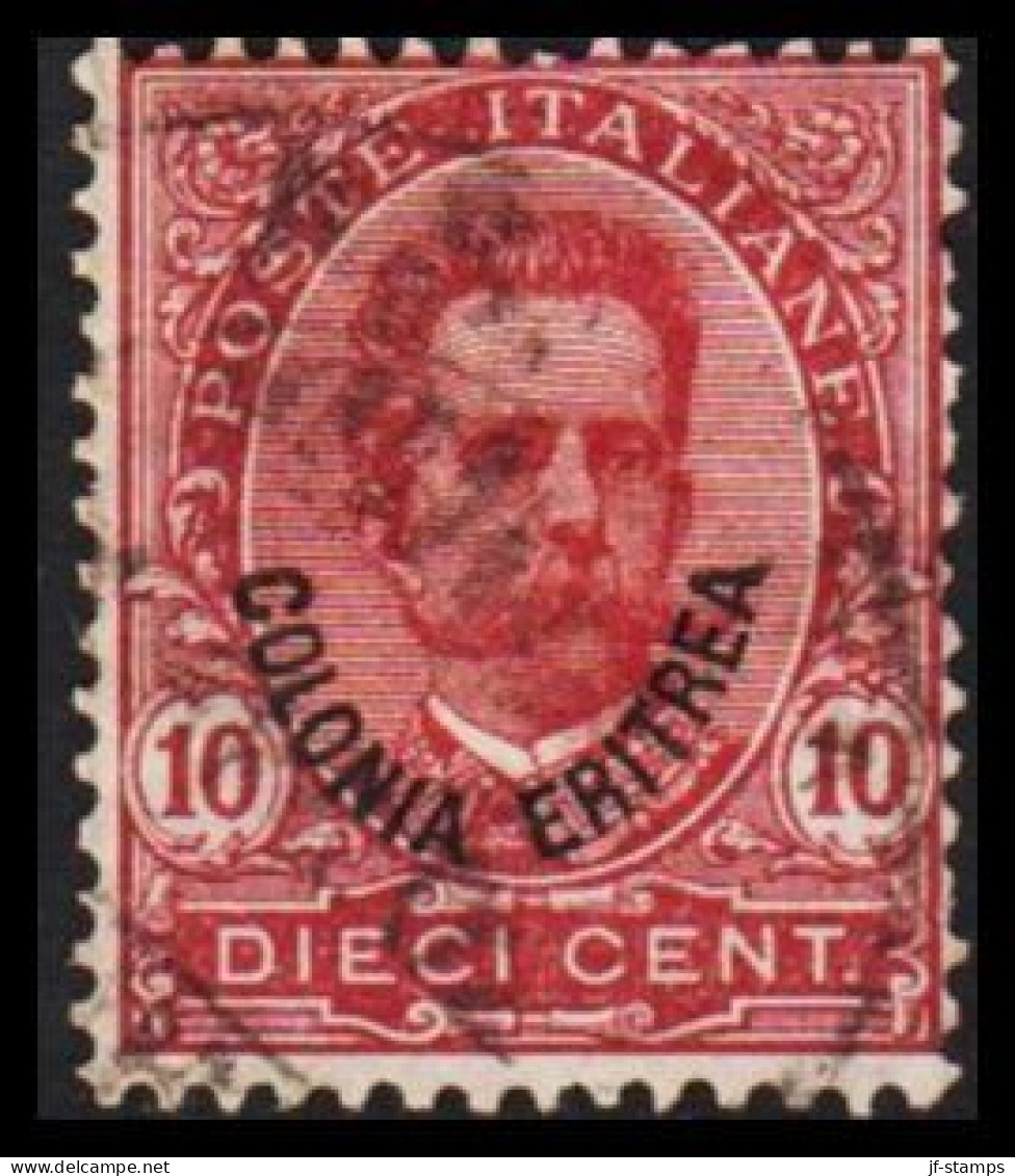 1895-1898. ERITREA. POSTE ITALIANA COLONIA ERITREA Overprint On 10 (DIECI) C. Umberto I.  (Michel 15) - JF544071 - Eritrea