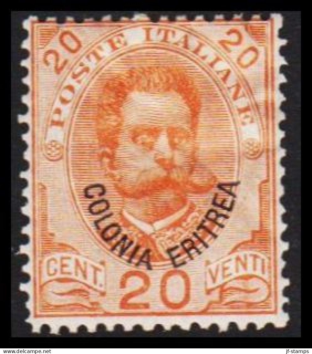 1895-1898. ERITREA. POSTE ITALIANA COLONIA ERITREA Overprint On 20 C. Umberto I. Hinged. (Michel 16) - JF544072 - Eritrea
