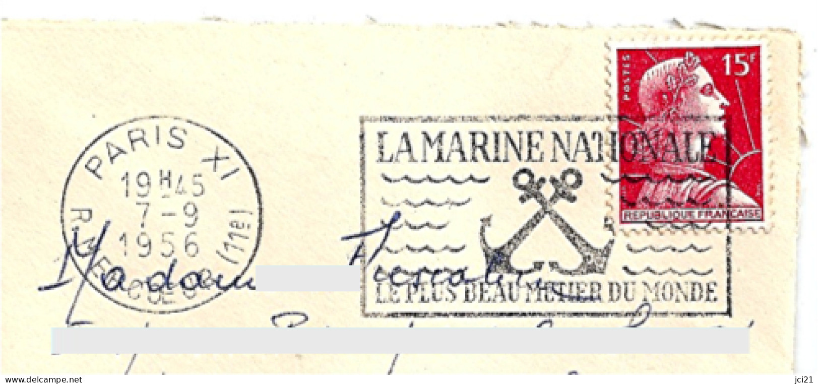 LA MARINE NATIONALE Le Plus Beau Métier Du Monde -Paris Rue Mercoeur Du 7/9/56 - Marianne De Muller (_B12) - Militaria