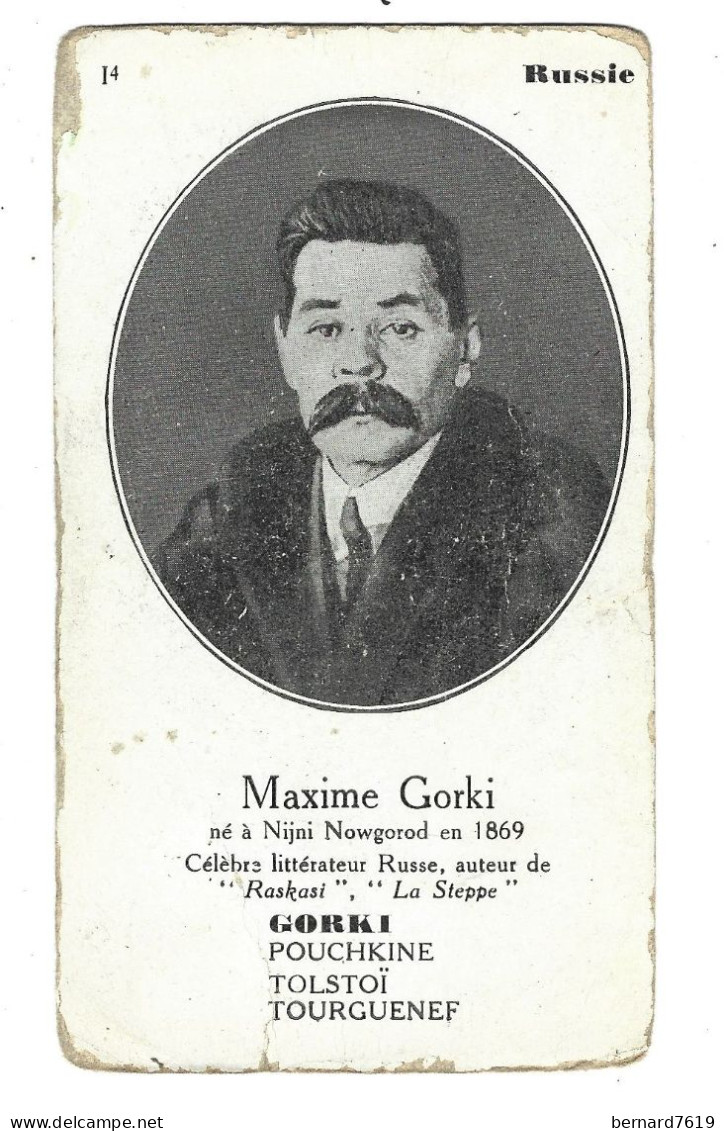 Chromo Image Cartonnee  - Histoire -  Russie - Maxime Gorki - History