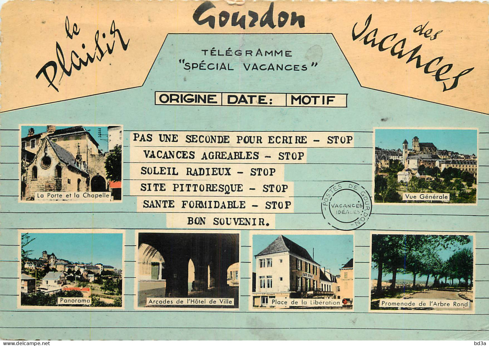 46 - GOURDON - FACON TELEGRAMME - Gourdon