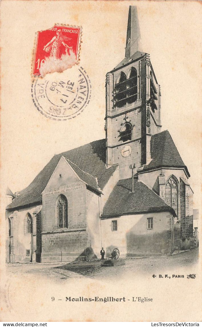 FRANCE - Moulins Engilbert - Vue Générale De L'église - Carte Postale Ancienne - Moulin Engilbert