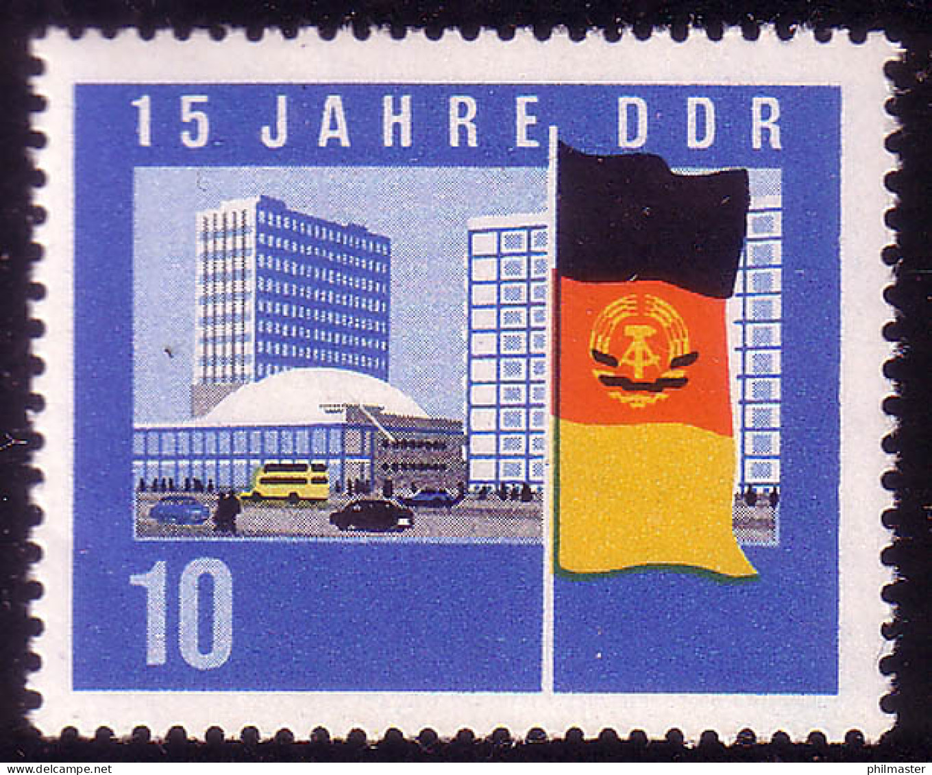 1063A DDR Berlin Neubauten 10 Pf, Gezähnt, ** - Unused Stamps