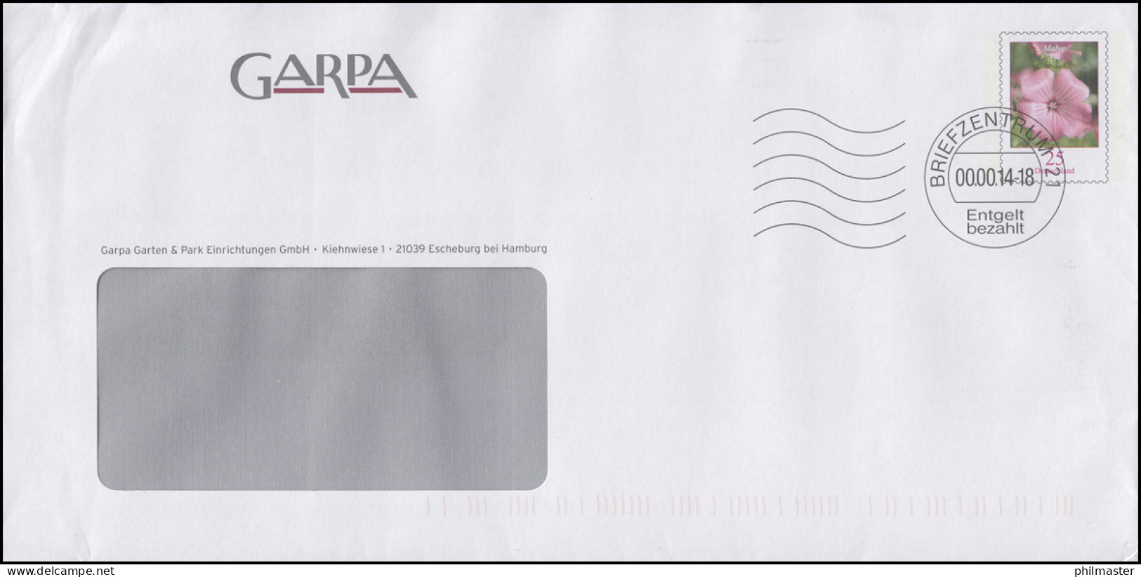 Plusbrief Mit Malve 25 Cent - GARPA Escheburg, Stempel Briefzentrum 21 - 2014 - Enveloppes - Neuves