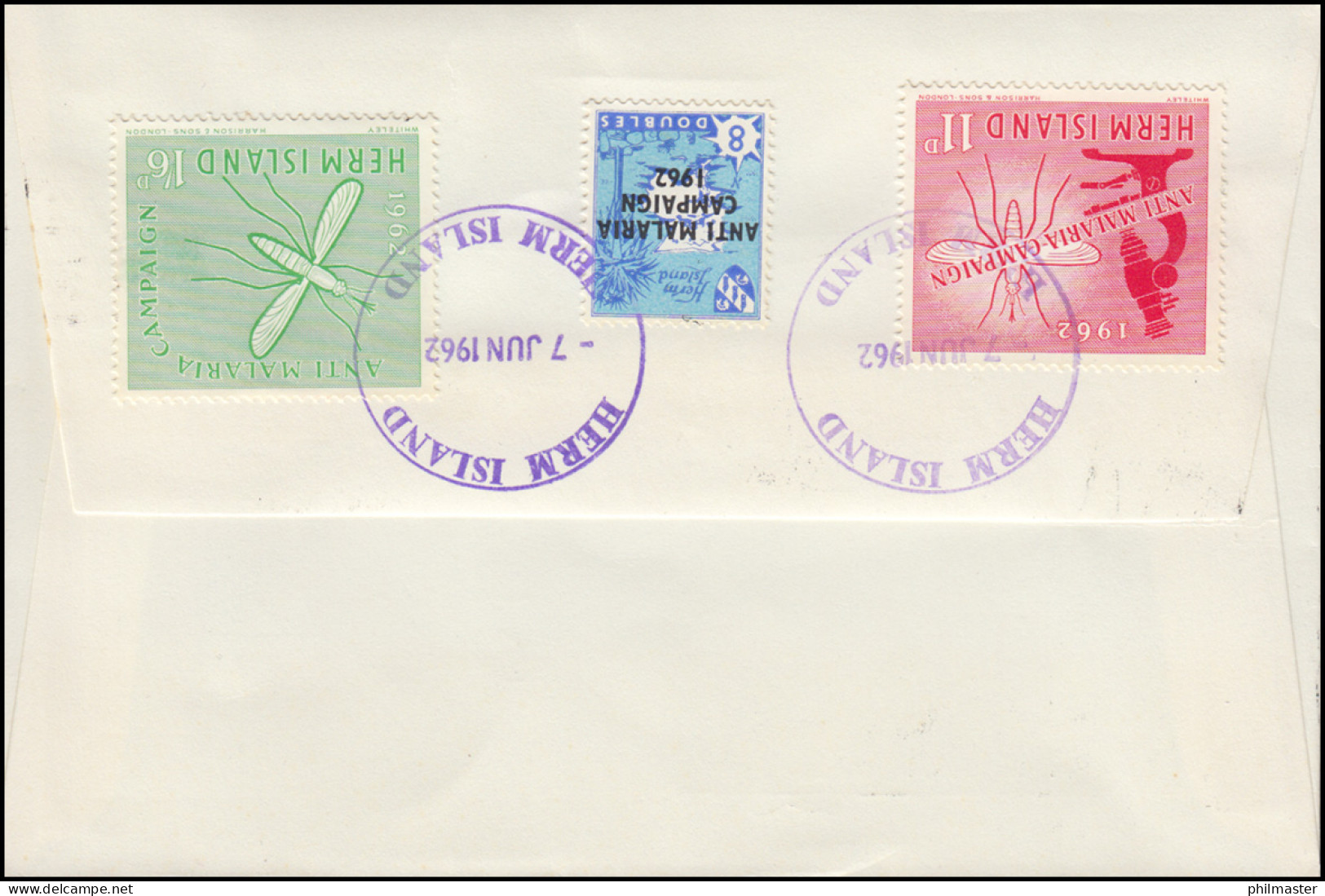 Kanalinsel Herm Island FDC Mit Marken Anti-Malaria-Campaign 7.6.1962 - Guernsey