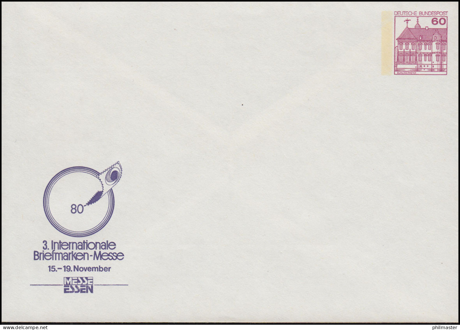 PP 115/65 BuS 60 Pf. 3. Briefmarken-Messe Essen 1980, Postfrisch ** - Sobres Privados - Nuevos