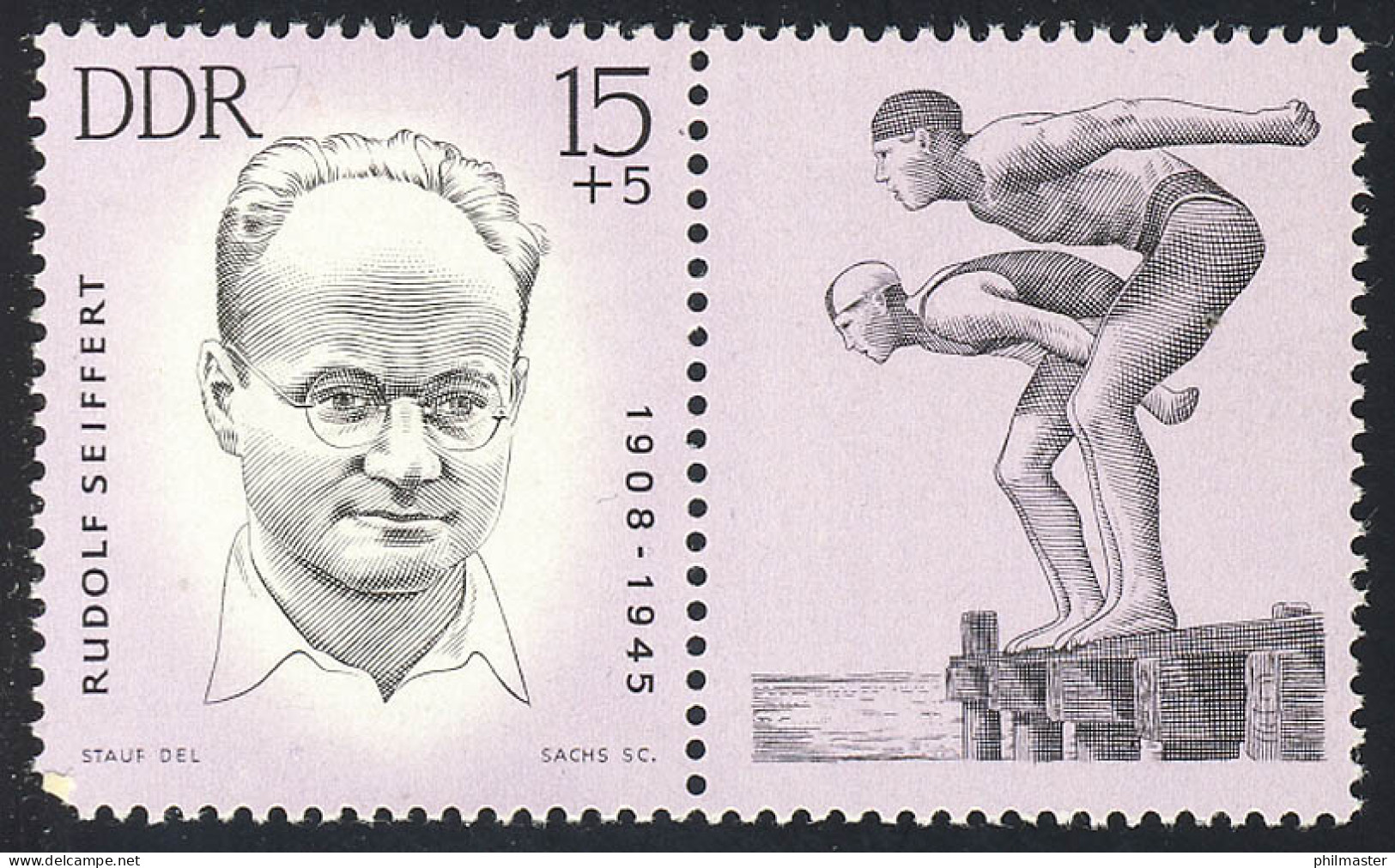 985 Mahn-/Gedenkstätten Sportler Seiffert 15+5 Pf ** - Unused Stamps