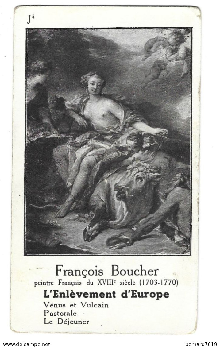 Chromo Image Cartonnee  - Histoire -  Francois Boucher France - L'enlevement D'europe - Geschiedenis