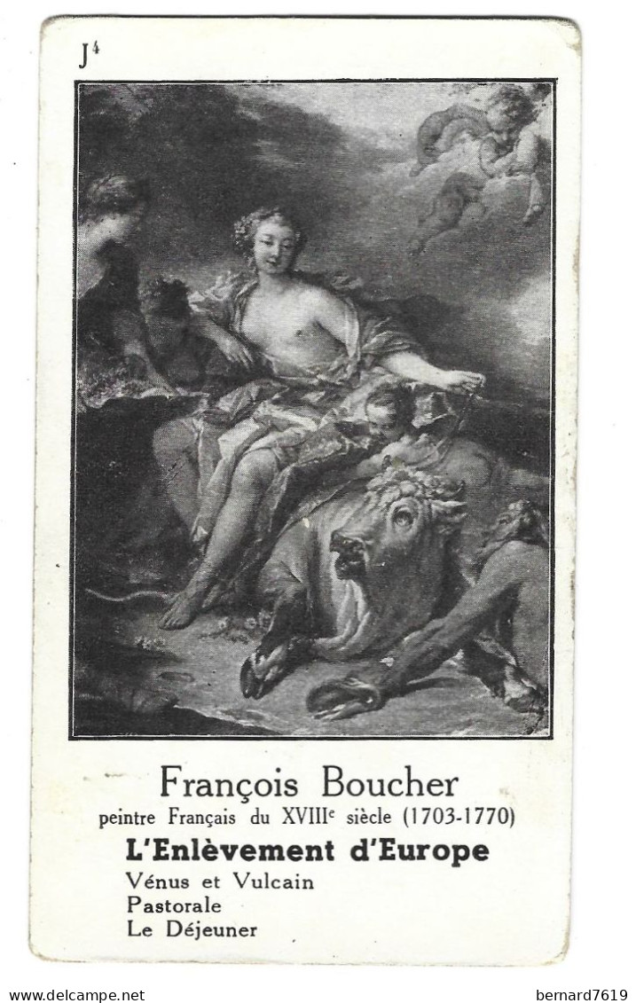 Chromo Image Cartonnee  - Histoire -  Francois Boucher France - L'enlevement D'europe - Geschichte