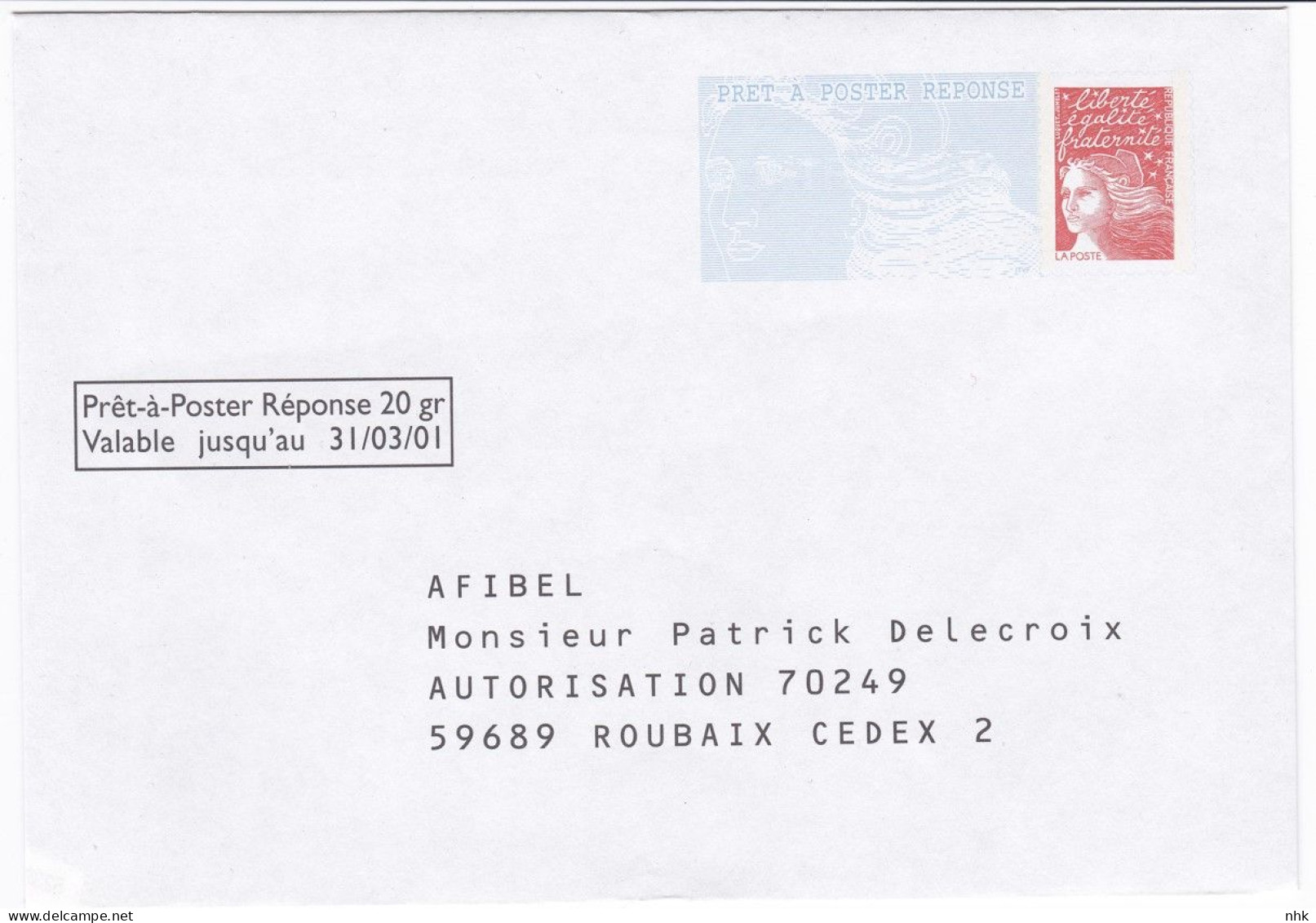 Entiers Postaux : Enveloppe Réponse Type Luquet AFIBEL  ** - PAP : Antwoord /Luquet