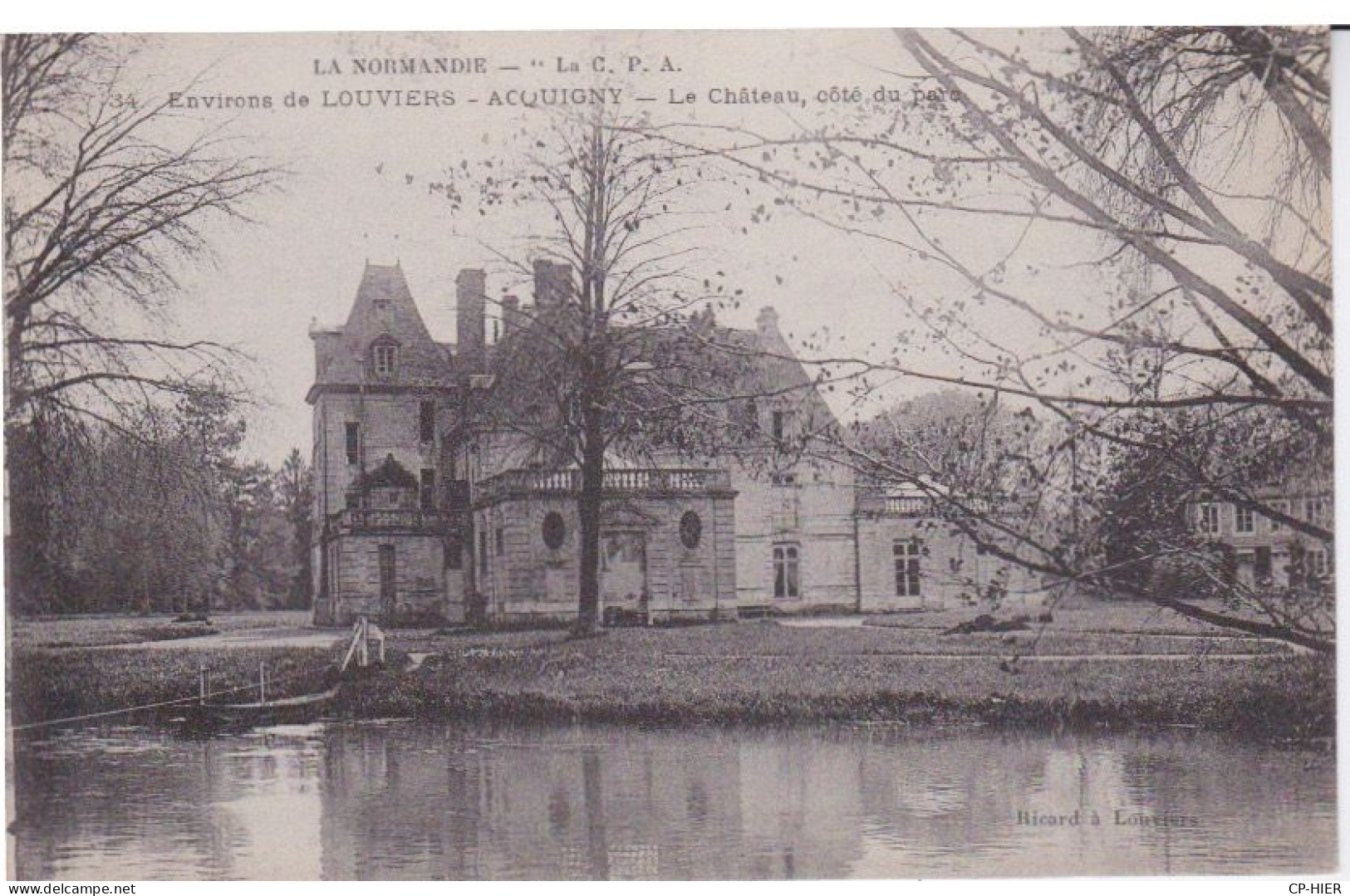 27 - EURE -  ACQUIGNY PRES DE LOUVIERS - LE CHATEAU - VU COTE DU LAC - Acquigny