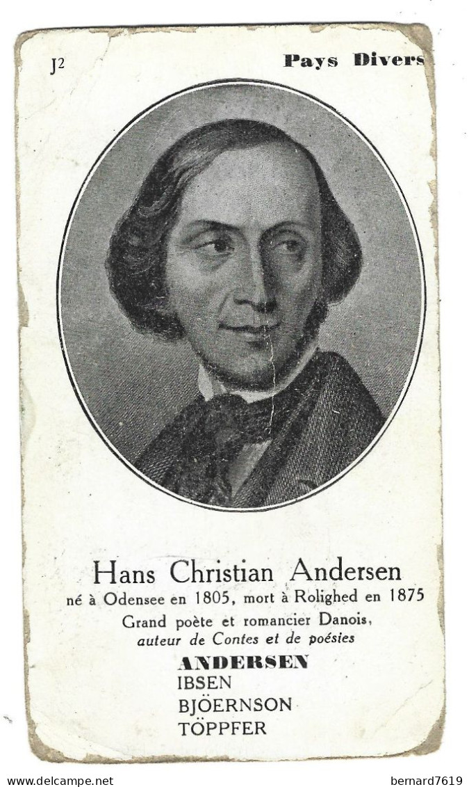 Chromo Image Cartonnee  - Histoire -  Danemark - Hans Christian Andersen - Historia