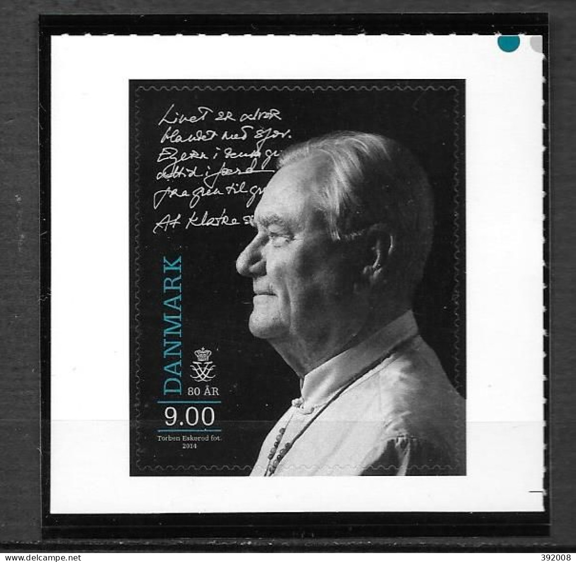 2014 - DANEMARK - 80 Ans Du Prince Henrik - Autocollant - Joint Issues