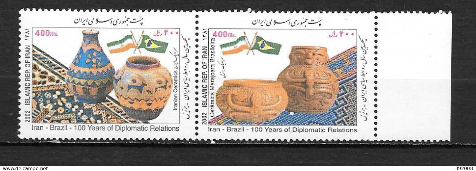 2002 - IRAN, Brésil - Poteries - Joint Issues