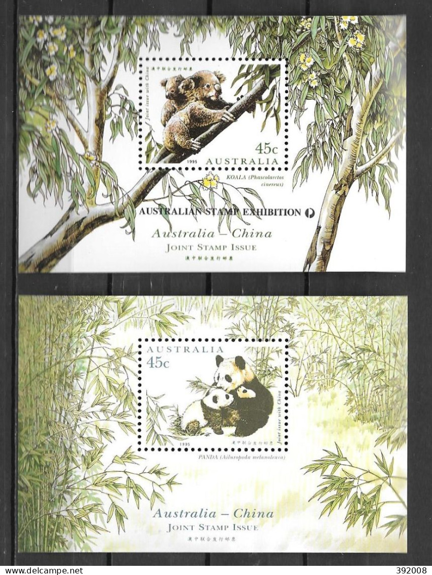 1995 - AUSTRALIE, Chine - Pandas, Koalas - Joint Issues