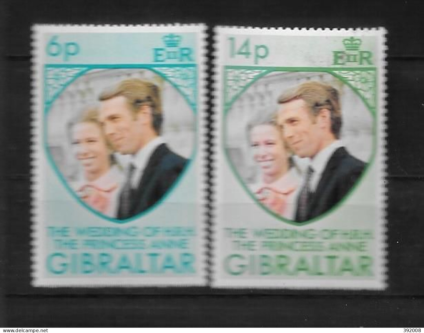 1973 - GIBRALTAR - Mariage Princesse Anne - Emissions Communes