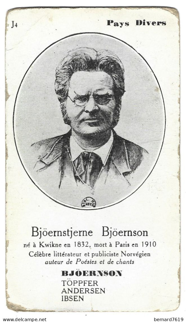 Chromo Image Cartonnee  - Histoire -  Norvege  - Bjoernstjerne Bjoernson - Geschiedenis