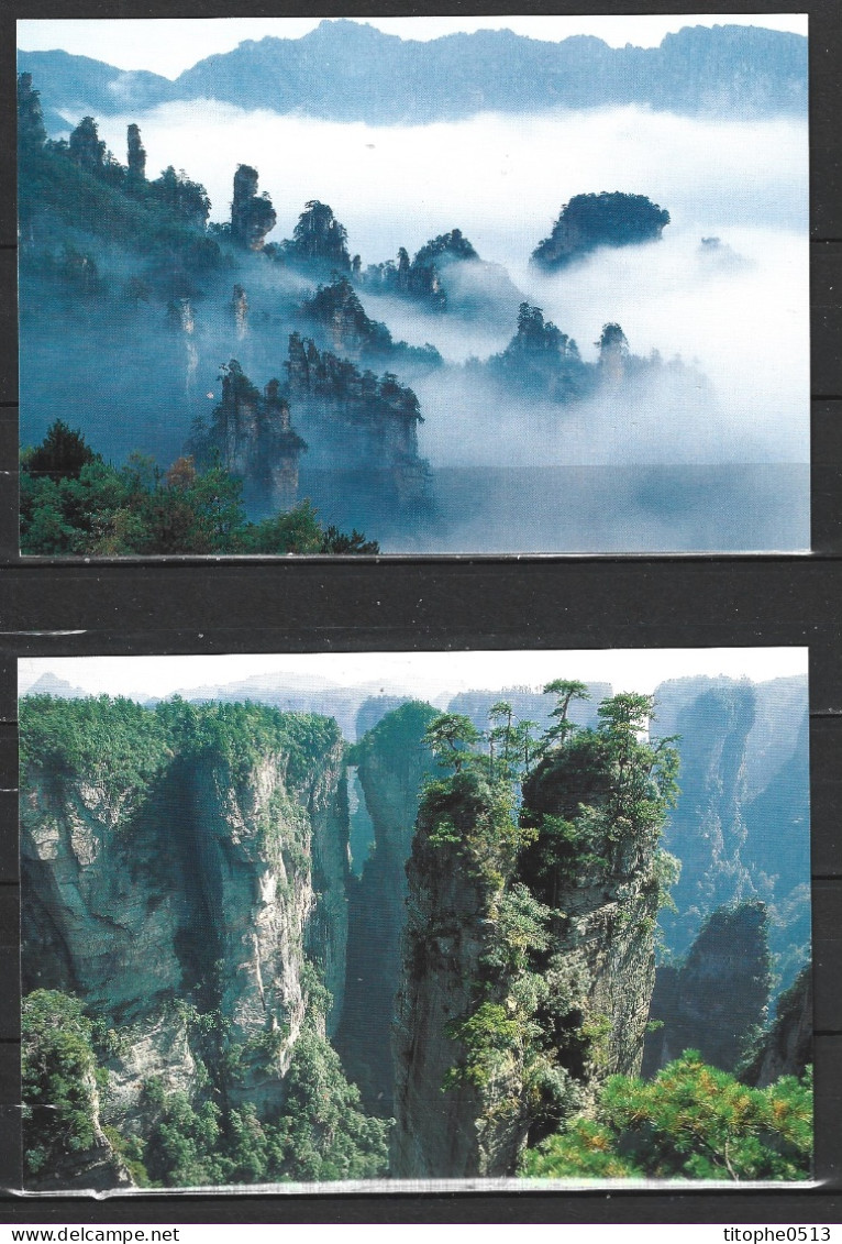 CHINE. 5 Cartes Postales Pré-timbrées De 1998 Avec Oblitération 1er Jour. Wulingyuan/Formations Rocheuses. - Mountains