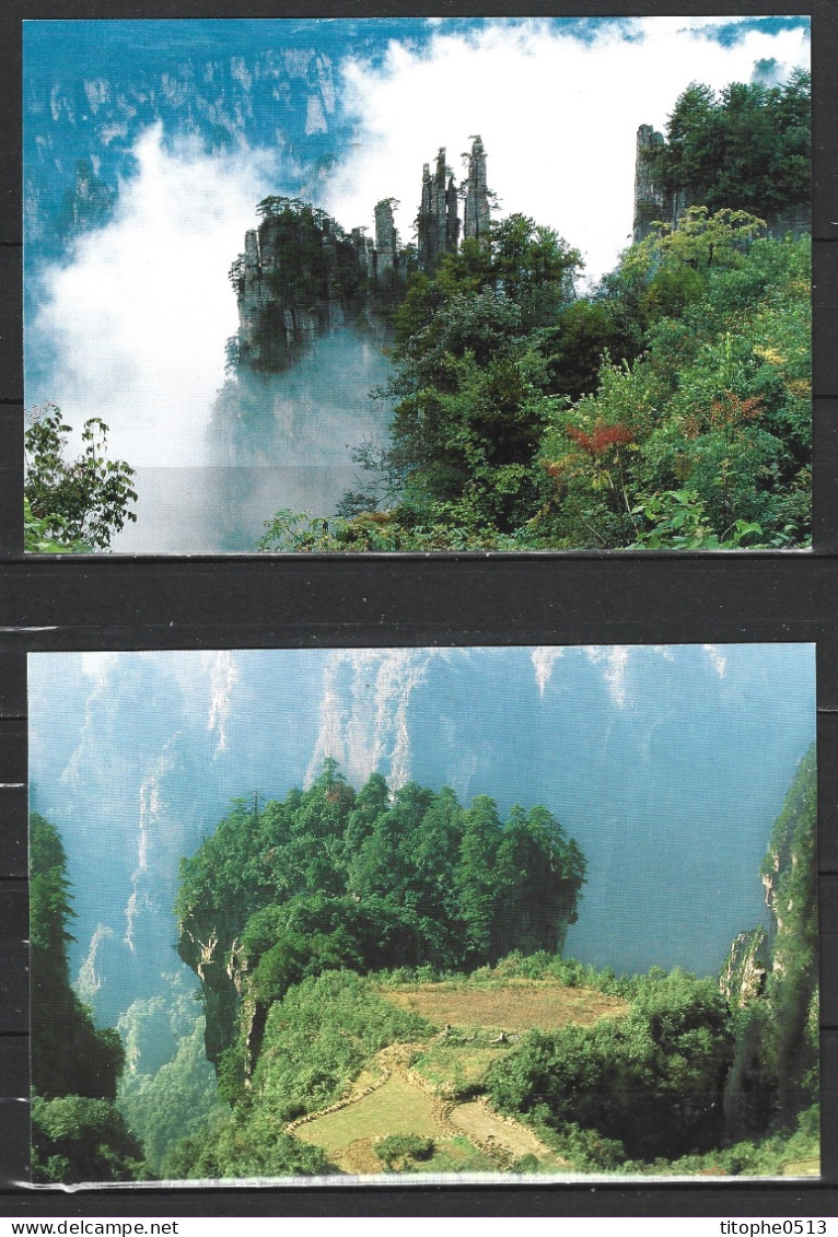 CHINE. 5 Cartes Postales Pré-timbrées De 1998 Avec Oblitération 1er Jour. Wulingyuan/Formations Rocheuses. - Montagnes