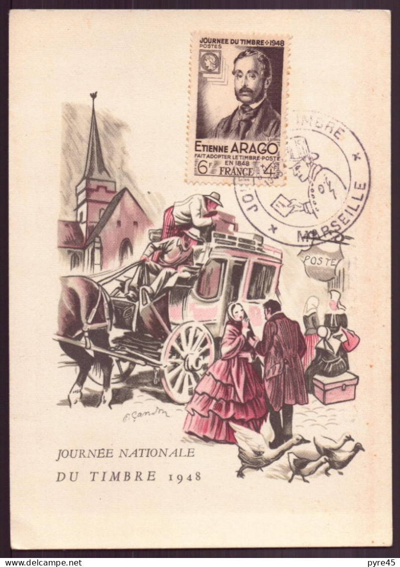 France, FDC, Carte Du 6 Mars 1948 à Marseille " Journée Du Timbre " ( Côte 30€ ) - ....-1949