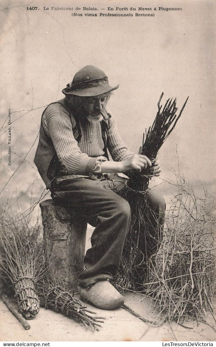 METIERS - Le Fabricant De Balais - En Forêt Du Nevet à Plogonnec - Carte Postale Ancienne - Landbouwers