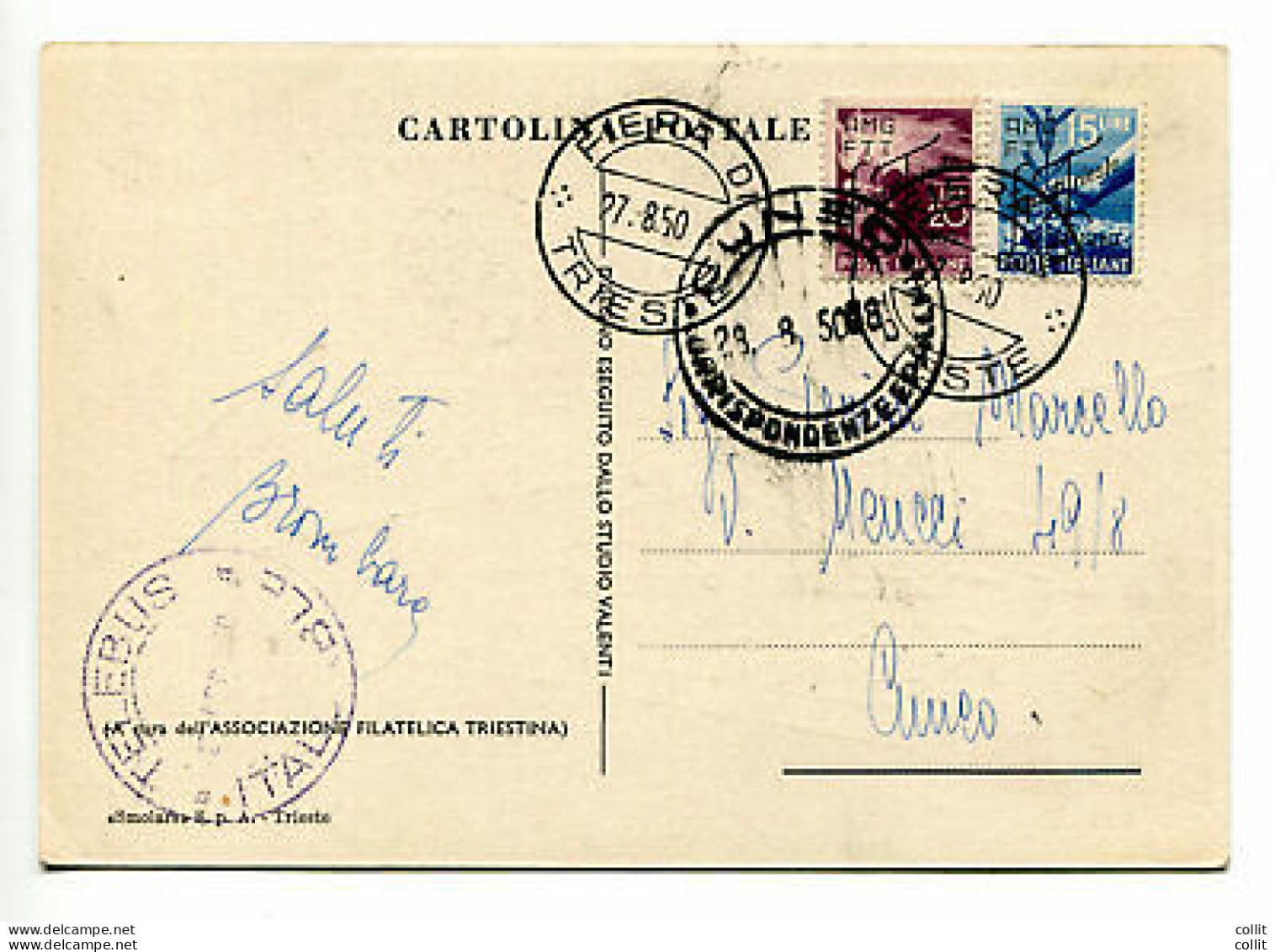 Trieste A - Fiera Di Trieste 1950 Su Cartolina Ufficiale - Mint/hinged
