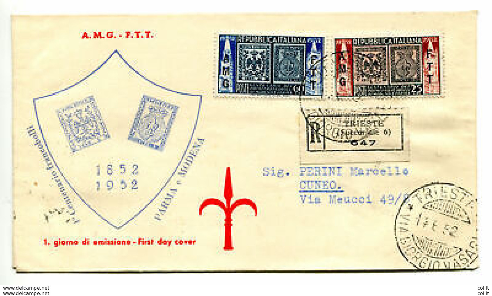 Trieste A - Modena E Parma Su Busta FDC Racc. - Mint/hinged