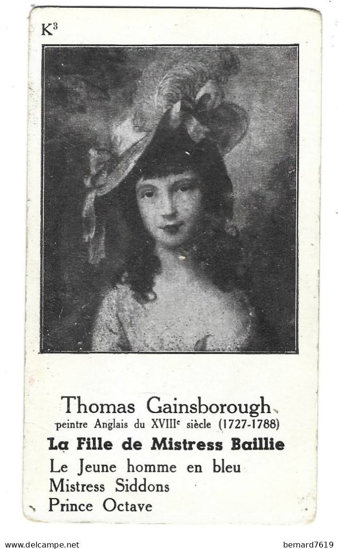 Chromo Image Cartonnee  - Histoire -  Peinture -   Thomas Gainsborough Angleterre   -  La Fille De Mistress Baillie - Histoire