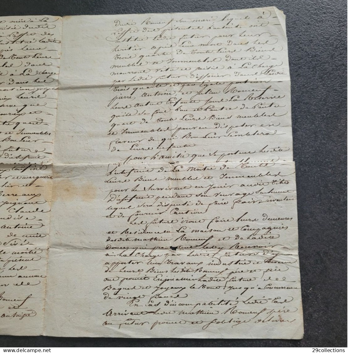 Acte 1813 mariage avec mention manuscrite rare "Pour Expédition" (par la Poste)