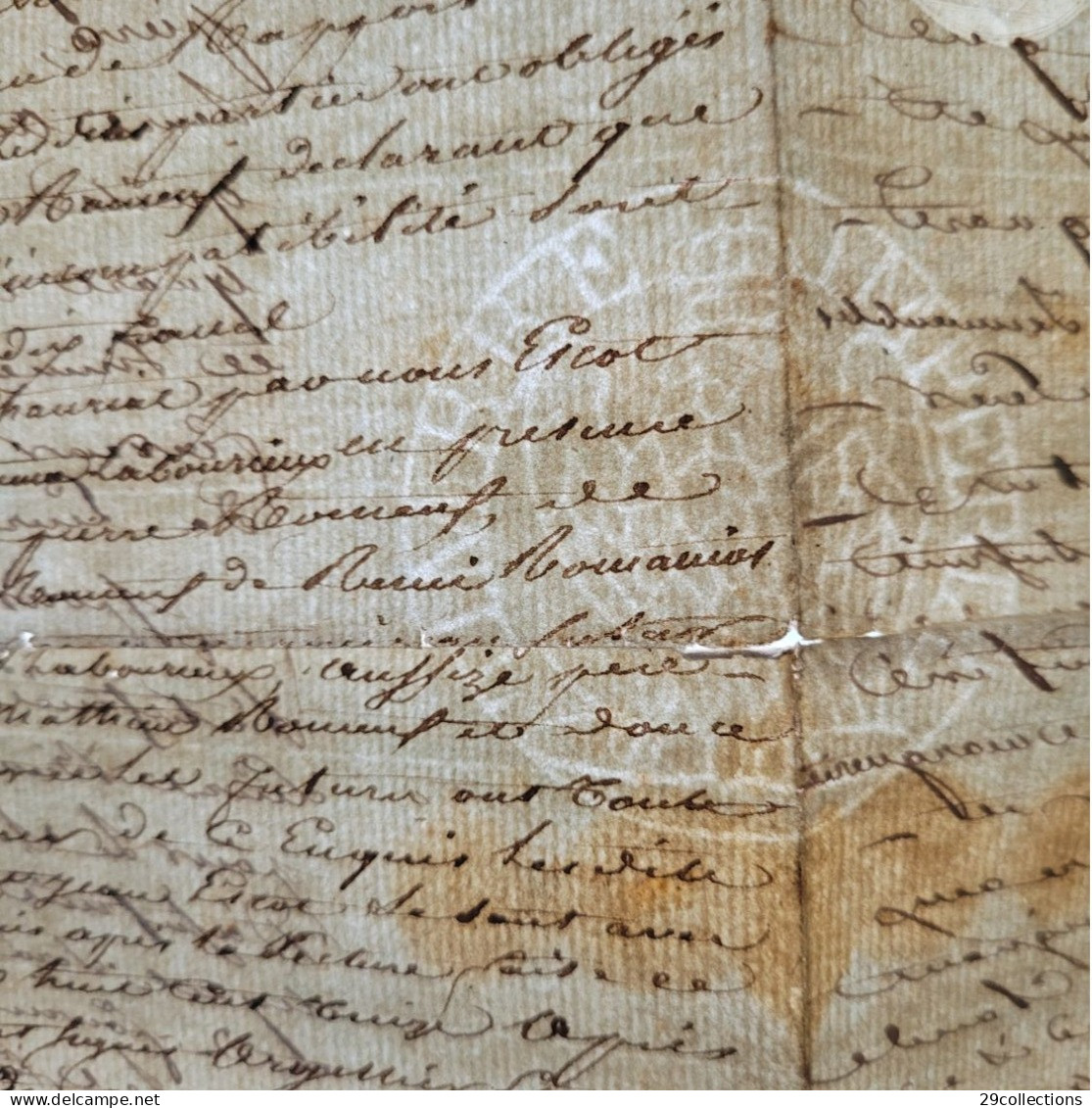 Acte 1813 mariage avec mention manuscrite rare "Pour Expédition" (par la Poste)