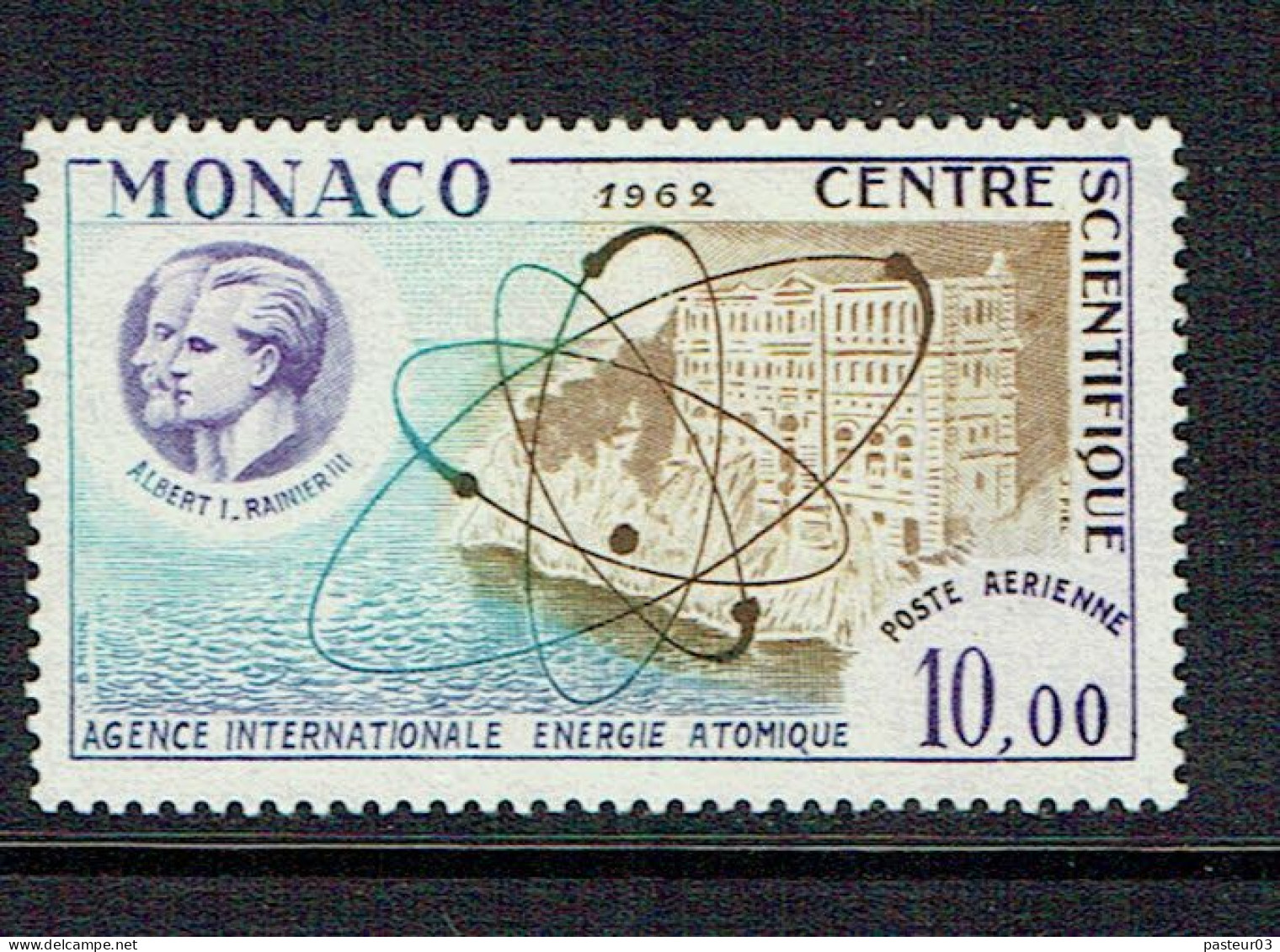 PA 80 Monaco Poste Aérienne LUXE Agence Intenationale De L'Energie Atomique Voir Scan - Airmail