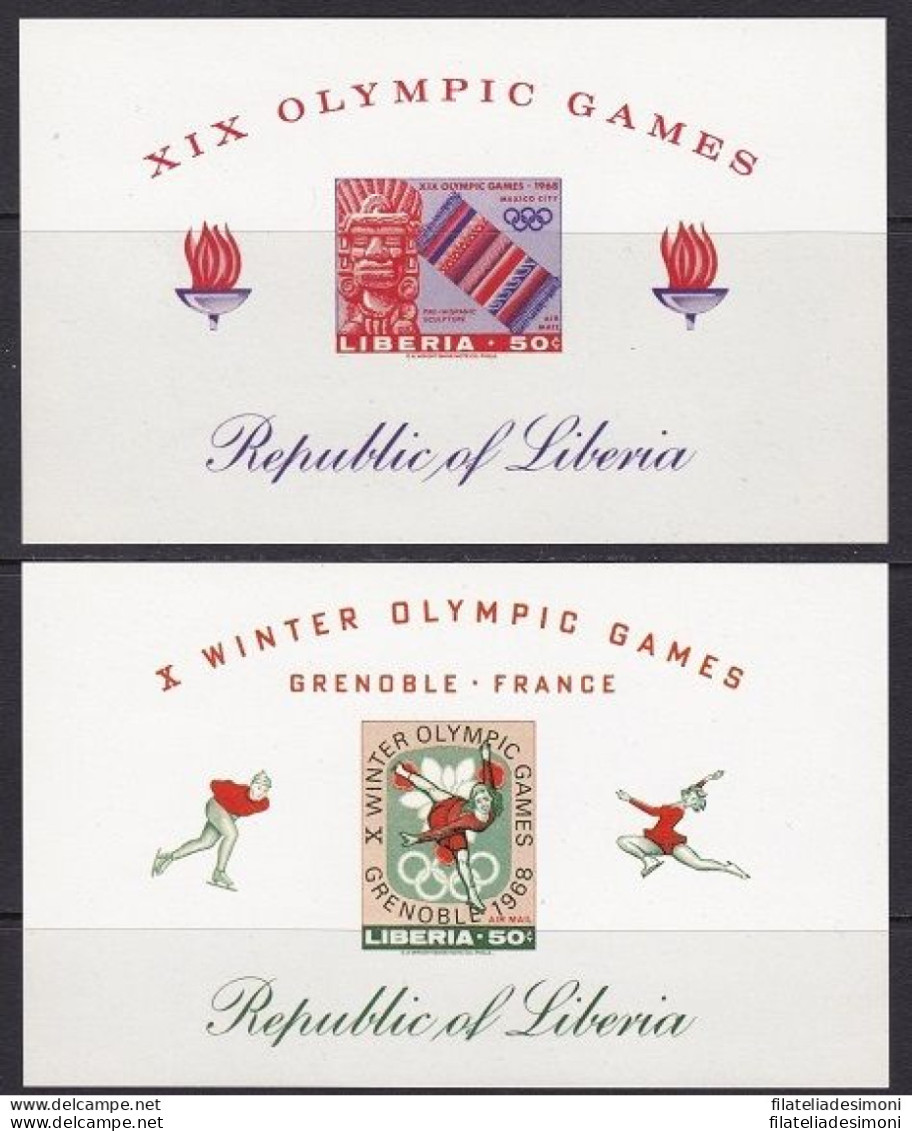 1967 LIBERIA, Yv. BF 40/41 Olimpiadi NON DENTELLATI MNH/** - Africa (Varia)