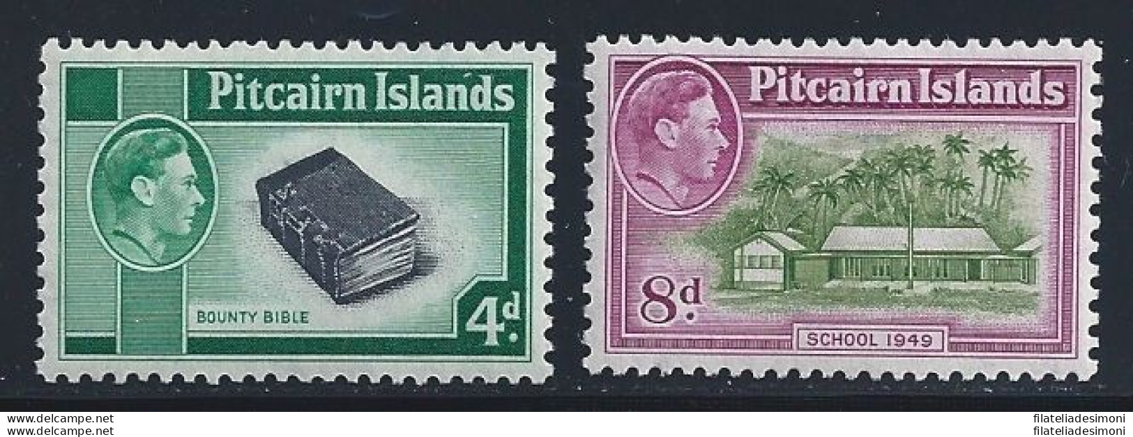 1951 PITCAIRN - SG 5a/6a Giorgio VI° E Vedute  MNH** Valori Complementari - Other & Unclassified