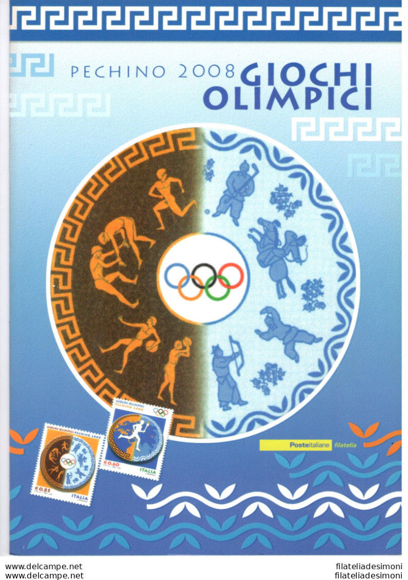 2008 Italia - Repubblica, Folder - Giochi Olimpici Pechino N. 181 MNH** - Presentation Packs