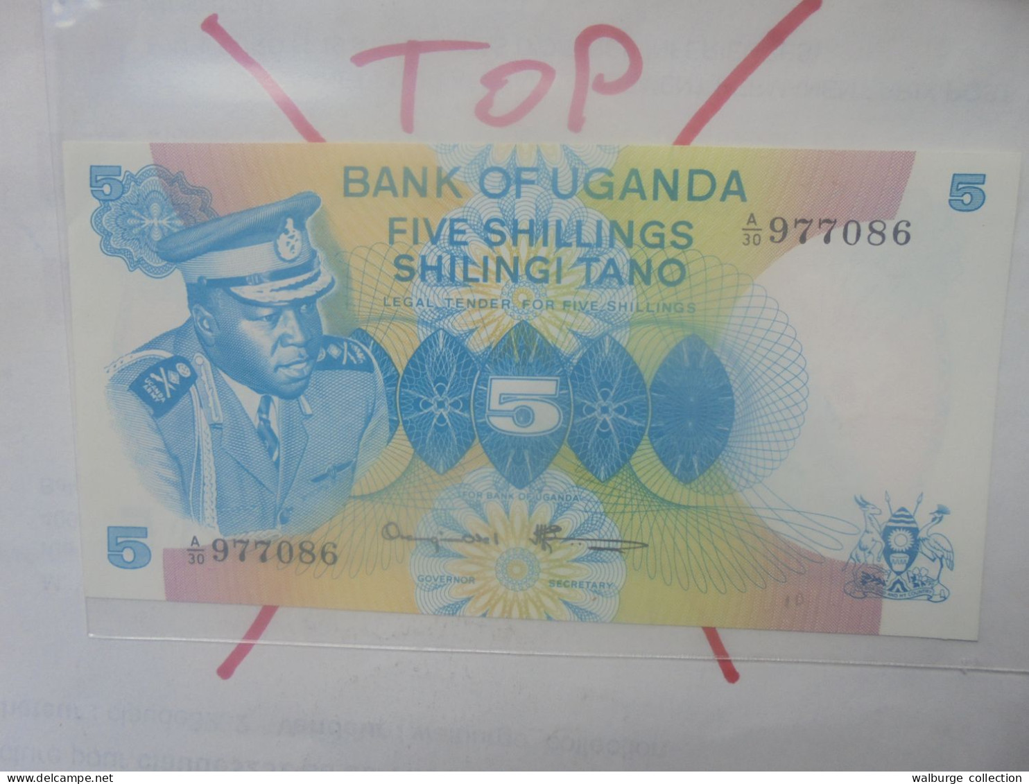 OUGANDA 5 SHILLINGS 1977 Neuf (B.33) - Oeganda