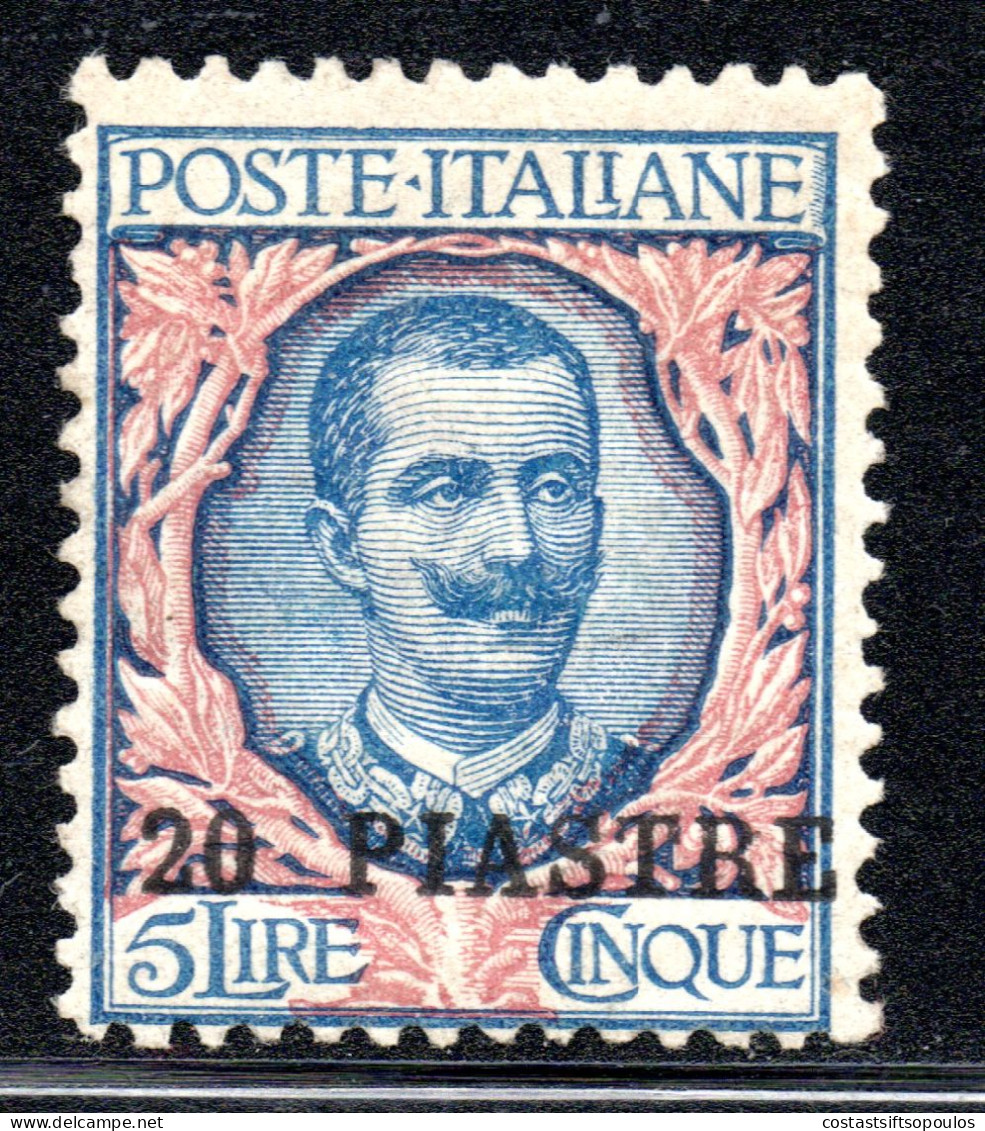 2758. ITALY,OFFICES IN TURKISH EMPIRE,1908 20P./5L.SC.19 MNH,VERY RARE,SIGNED - Emissions Générales