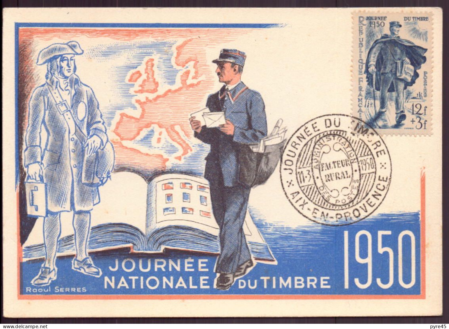 France, FDC, Carte Du 11 Mars 1950 à Aix-en-Provence " Journée Du Timbre " ( Côte 38€ ) - 1950-1959