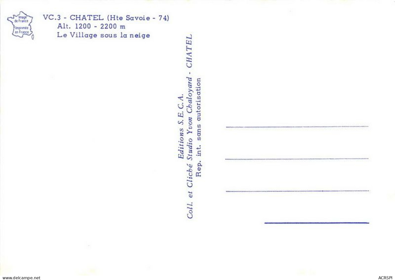 CHATEL Le Village Sous La Neige 26(scan Recto-verso) MA1865 - Châtel