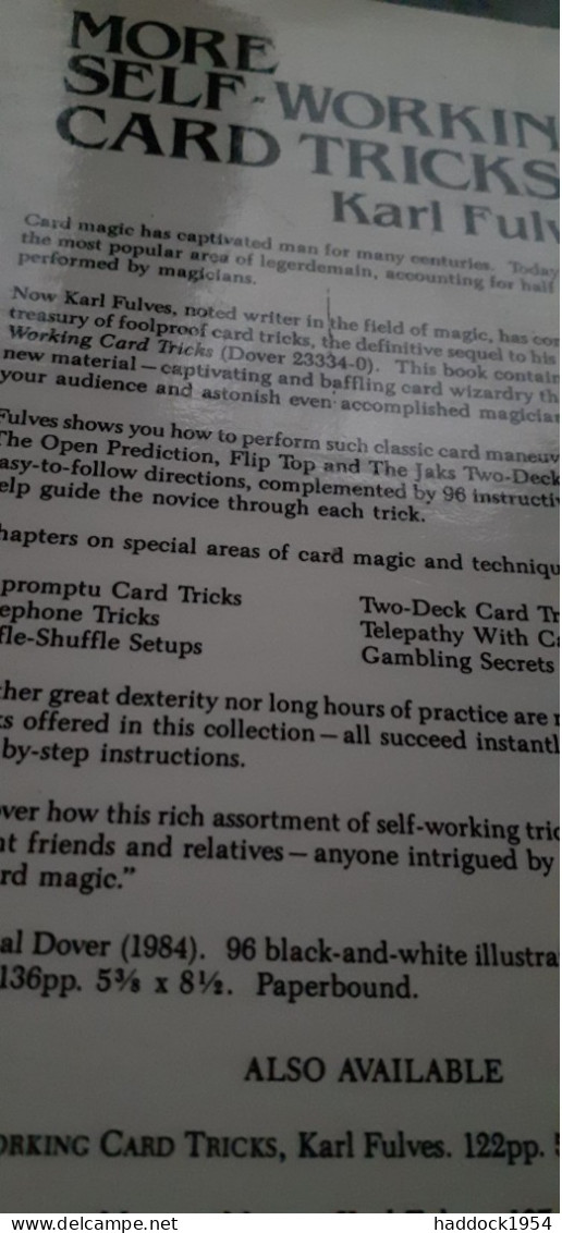 More self-working card tricks KARL FULVES dover publications 1984