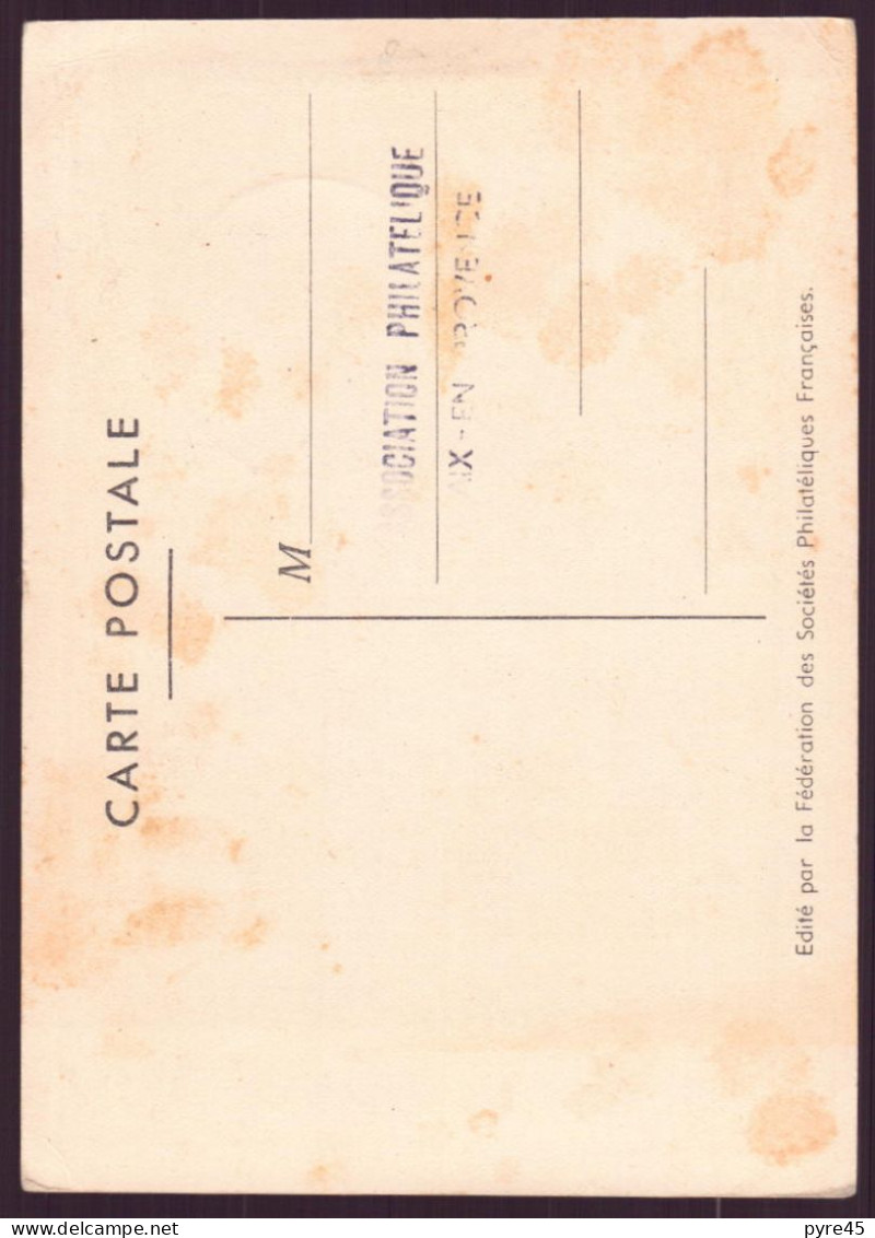 France, FDC, Carte Du 26 Mars 1949 à Aix-en-Provence " Journée Du Timbre " ( Côte 27€ ) - ....-1949