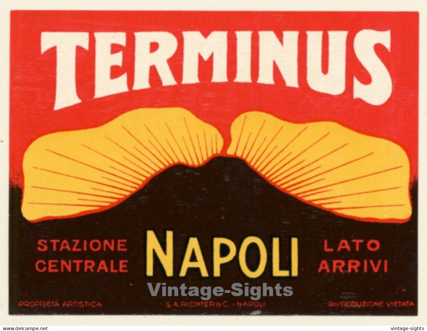 Naples / Italy: Terminus Hotel Napoli (Vintage Luggage Label RICHTER 1930s) - Adesivi Di Alberghi