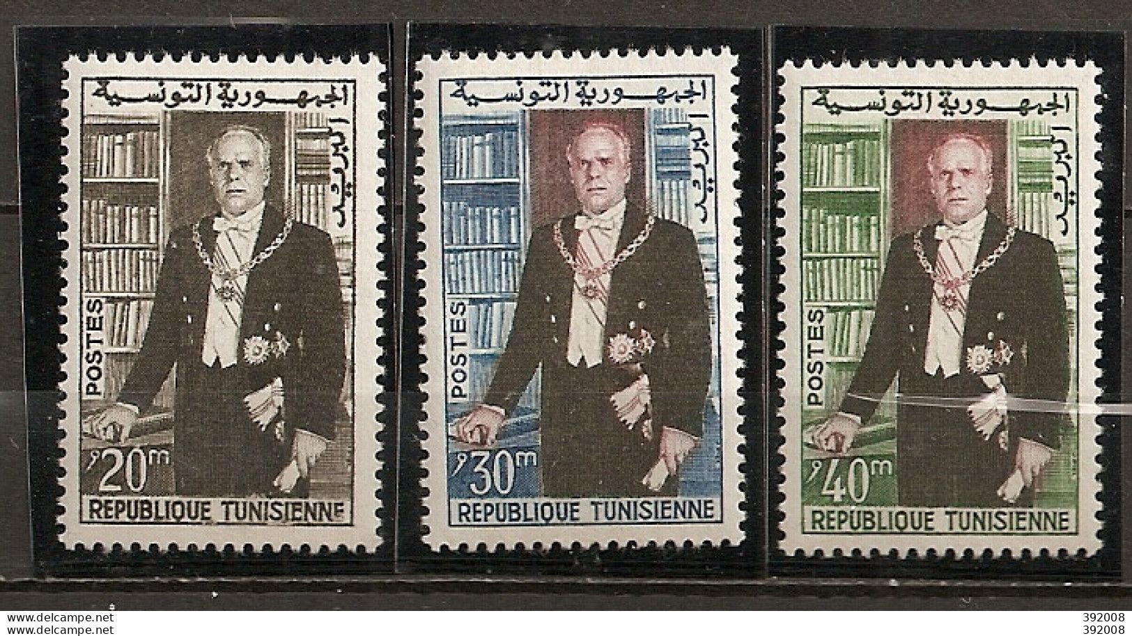 1960 - 507 à 509 *MH - Président Bourguiba - Tunisia (1956-...)