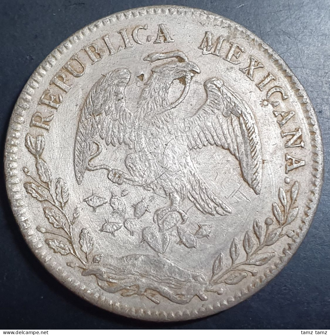 Mexico Second Republic 8 Reales 1876 As DL Alamos Mint Scarce Mintmark - México