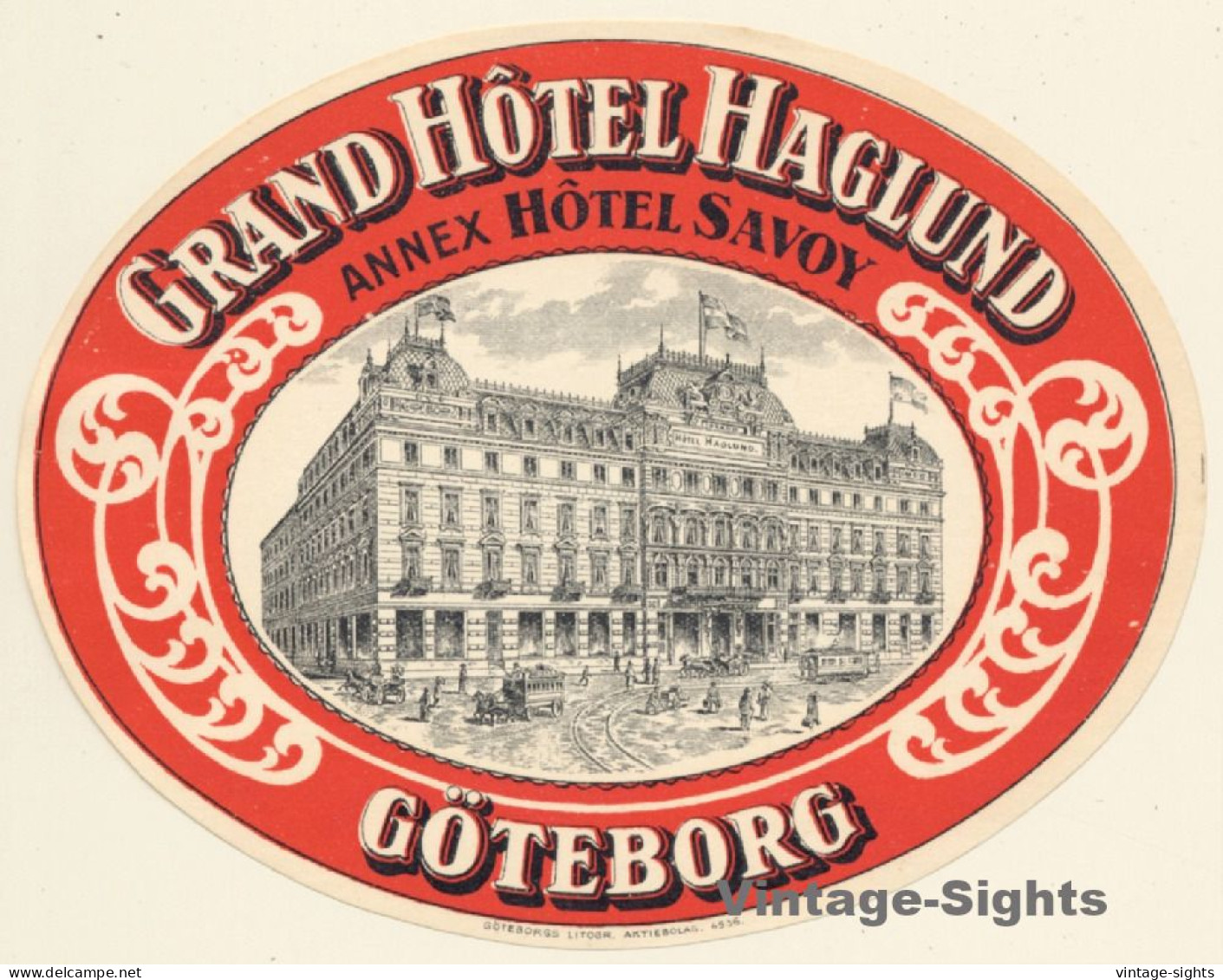 Göteborg / Sweden: Grand Hotel Haglund (Vintage Luggage Label) - Hotel Labels