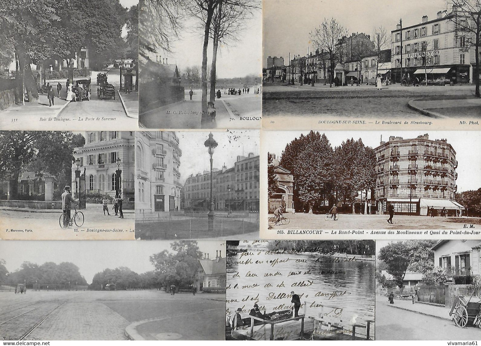 Lot De 10  Cartes Postales Anciennes Sur La Ville DeBoulogne Sur Seine, Departement 92. - 5 - 99 Cartes