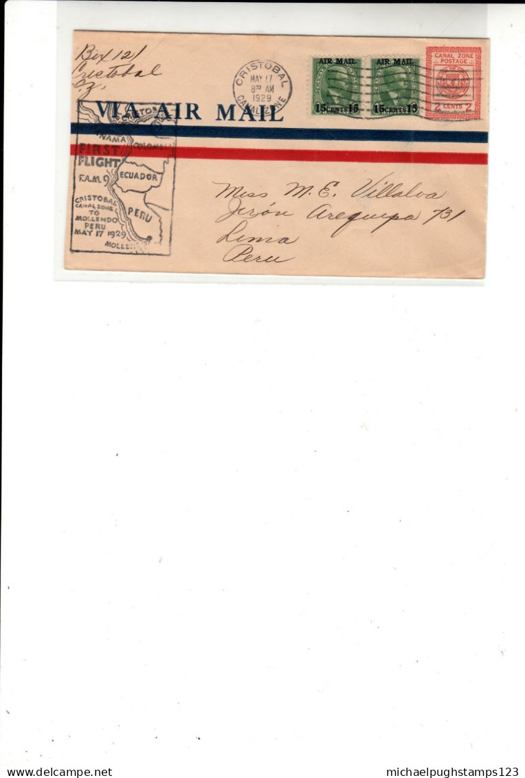 Panama Canal Zone / Stationery / Airmail / Peru - Panamá