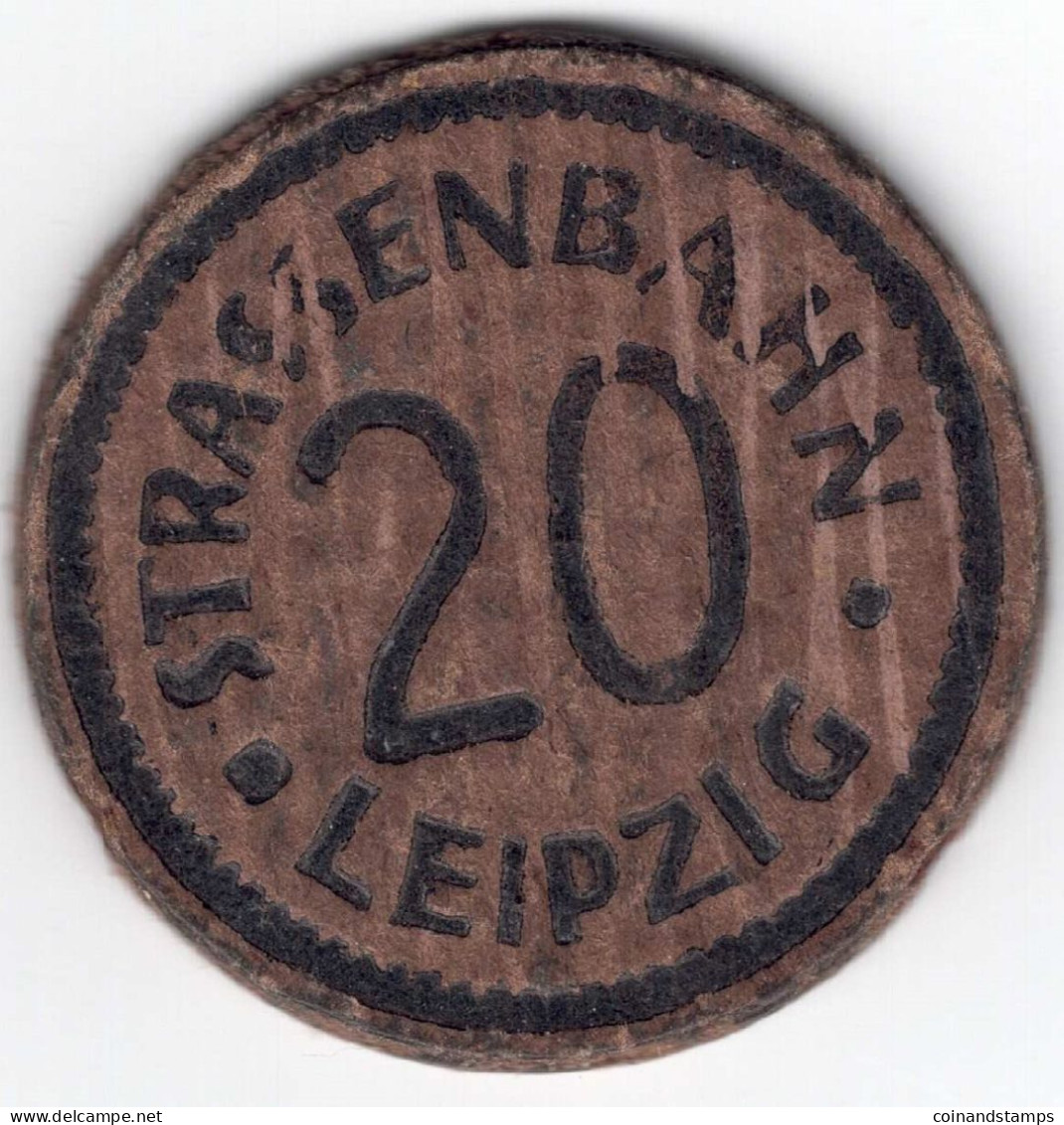 Strassenbahn Leipzig 20 Pfennig O.Datum/Jahr "Straßenbahnmarke" D.24mm, RARE Ss - Professionnels/De Société